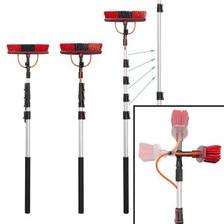 PROPLUS telescopische heavy duty wasborstel met waterdoorvoer en zeepdispenser 116-450 cm