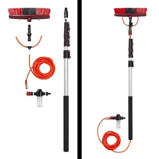 PROPLUS telescopische heavy duty wasborstel met waterdoorvoer en zeepdispenser 116-450 cm