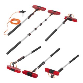 PROPLUS telescopische heavy duty wasborstel met waterdoorvoer en zeepdispenser 116-450 cm