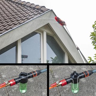 PROPLUS telescopische heavy duty wasborstel met waterdoorvoer en zeepdispenser 116-450 cm