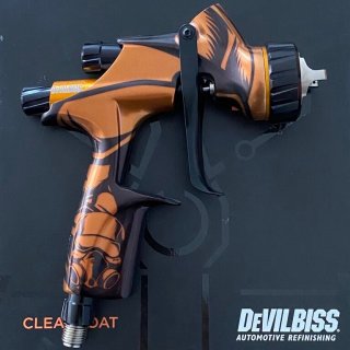 Pistolet à peinture DeVilbiss DV1 vernis transparent avec godet supérieur, édition limitée 'Old school' 1,3mm