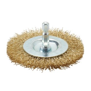 Draper messing radiaalborstel met 6mm stift - Ø 75mm