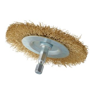 Draper messing radiaalborstel met 6mm stift - Ø 75mm