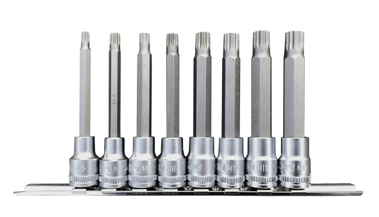 DELTA 501328 - DELTACH 3-8 Doppenbit set op rail veeltandspline lang, 8dlg