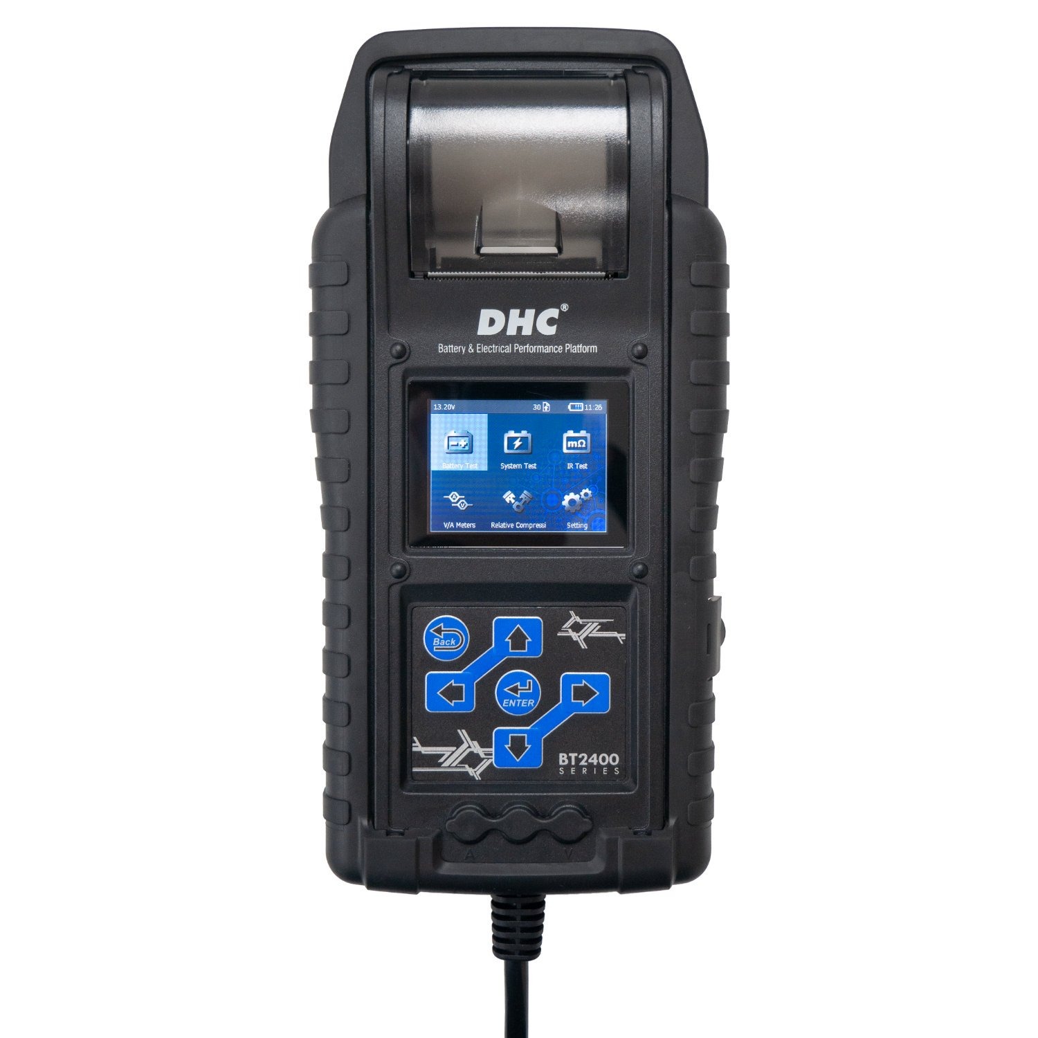DHC BT2400 digitale batterijtester met LCD-scherm en printer, 25-3000 CCA, 6-24V