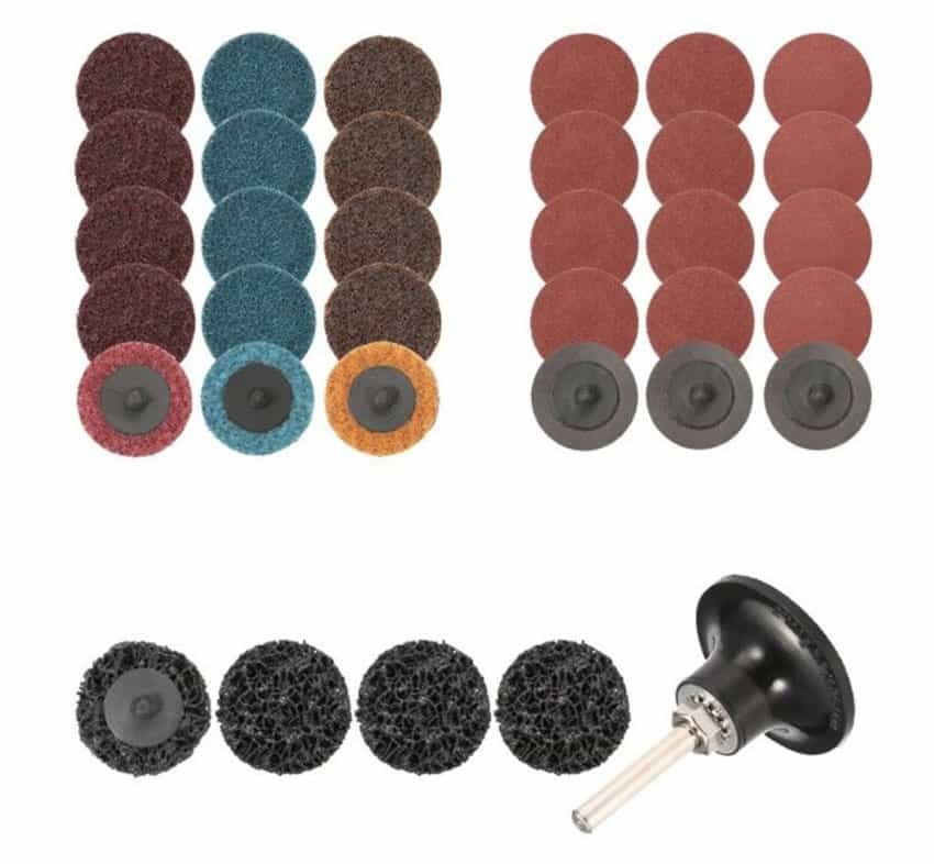 Rocks assortiment schuurschijven Quick-lock 50mm met houder, 35-delig