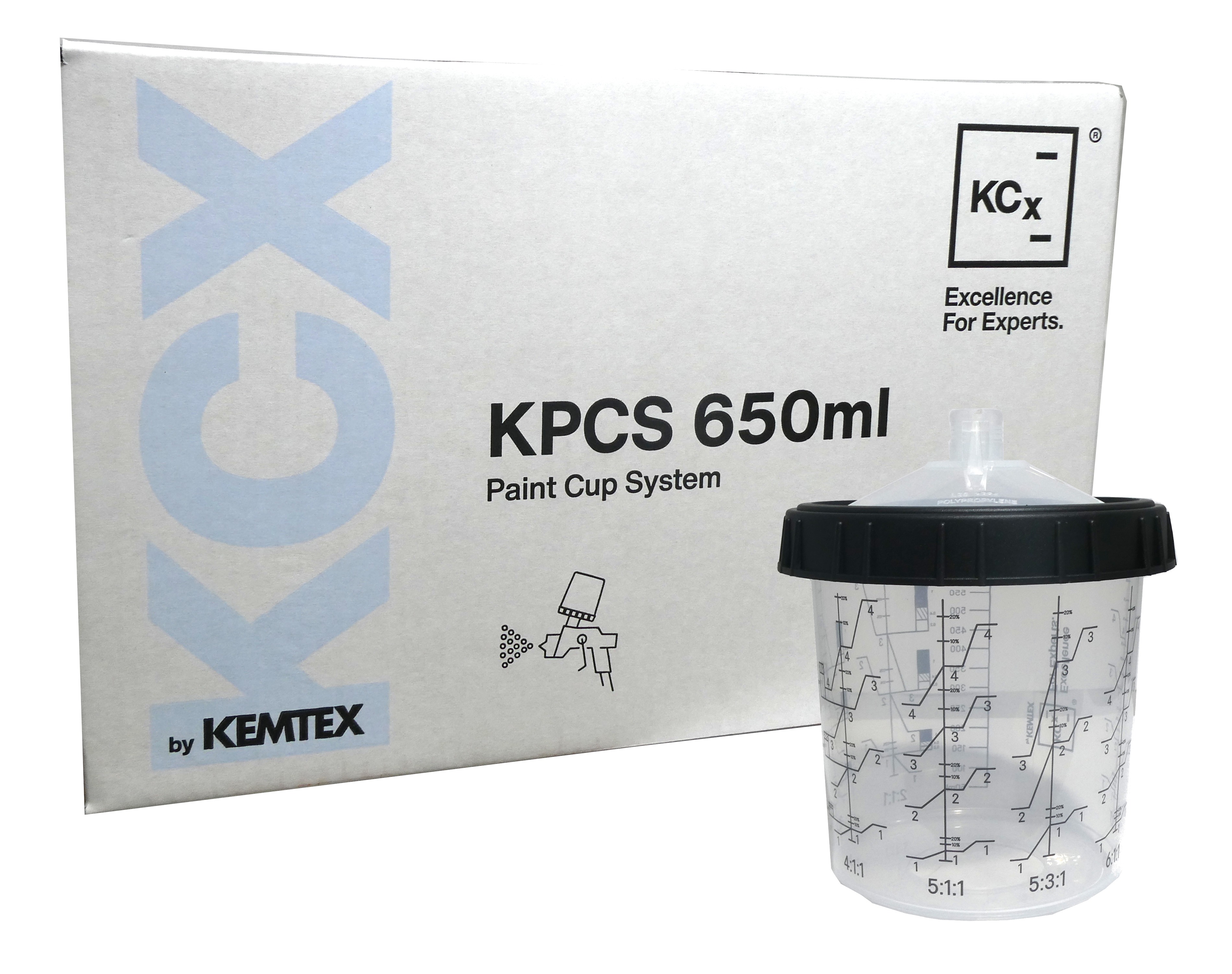 KCX Paint Cup System KPCS 600 ml 125 µm 50 stuks