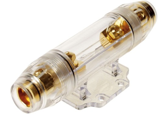 Porte-fusible en verre audio CALIBER transparent pour câbles de 10 à 25 mm²