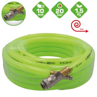 KS-TOOLS compressed air hose fluo green Ø 10mm, 10m long