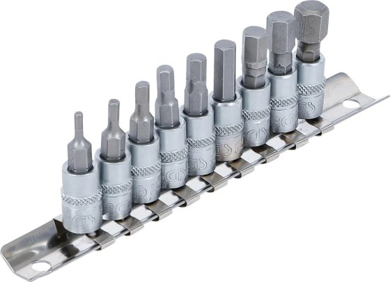 BGS Technic 1/4 inch bitdopsleutelset binnenzeskant inchmaten 9-delig