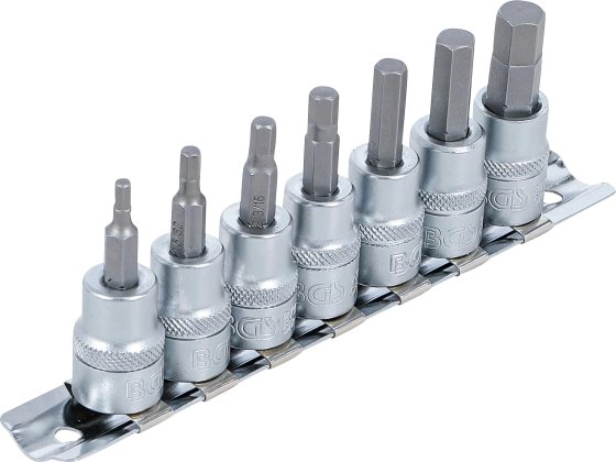 BGS Technic bitdopsleutelset binnenzeskant inch 3/8" 7-delig