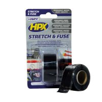HPX Stretch & Fuse Tape Zwart 25mmx3m