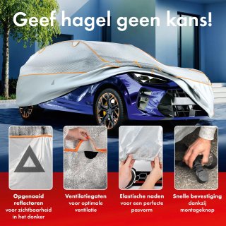WALSER housse anti-grêle Premium EPE 4-en-1 bâche voiture taille 9, XL SUV(490-520 cm)
