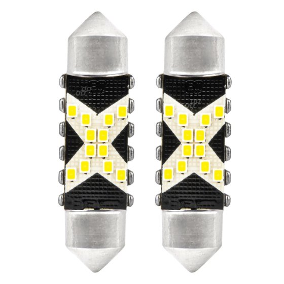 AMiO C5W 36 mm LED CANBUS éclairage de plaque blanc, 5500K 12/24V (2 pièces)