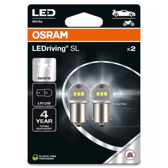 OSRAM LEDriving SL R10W lampe LED BA15s 12V 6000K blanc 2 pièces