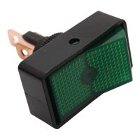 Switch Rectangular, Round Hole Green (1pcs)