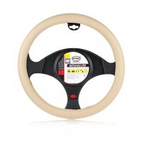 HEYNER Steering wheel cover Skai Beige, Comfort, Ø37-39 Cm
