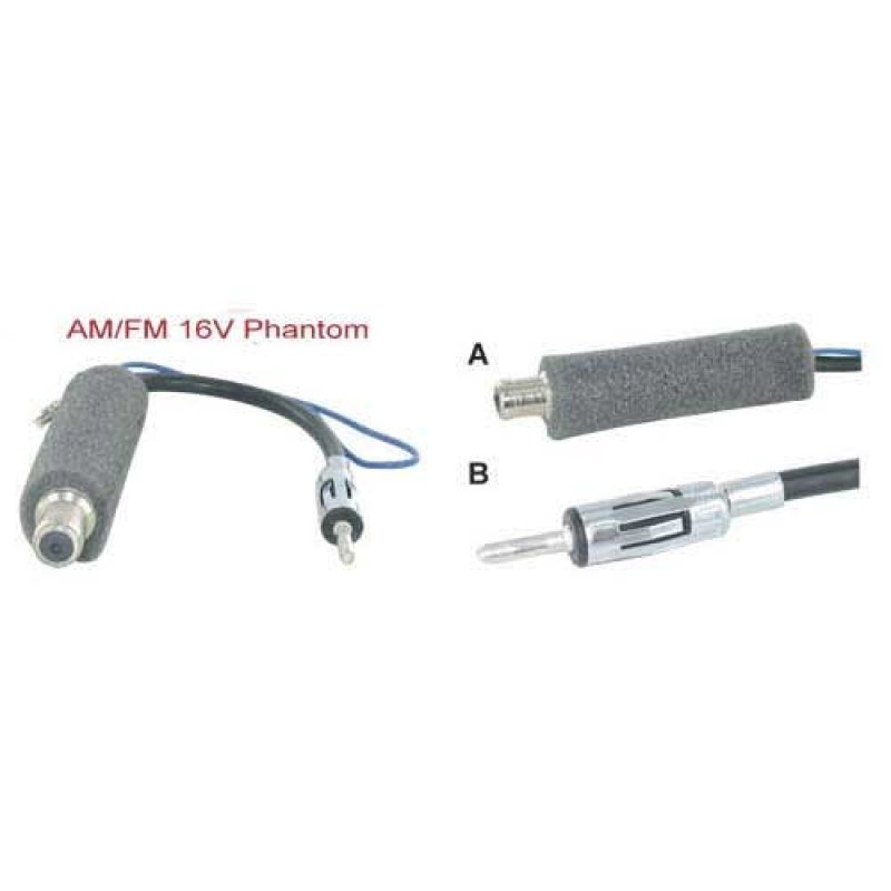 SINATEC Antenne Adapter Am/fm 16v Phantom Iso 50Ω Vrouwelijk -> Din Mannelijk