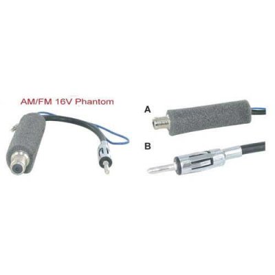 Adaptateur D'antenne SINATEC Am/fm 16v Phantom Iso 50Ω Femelle -> Din Male