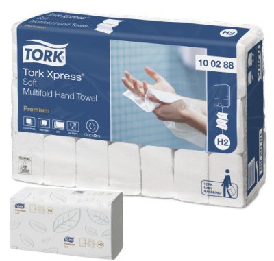 Serviettes TORK Multifold, 2 Couches, 21x34cm, H2