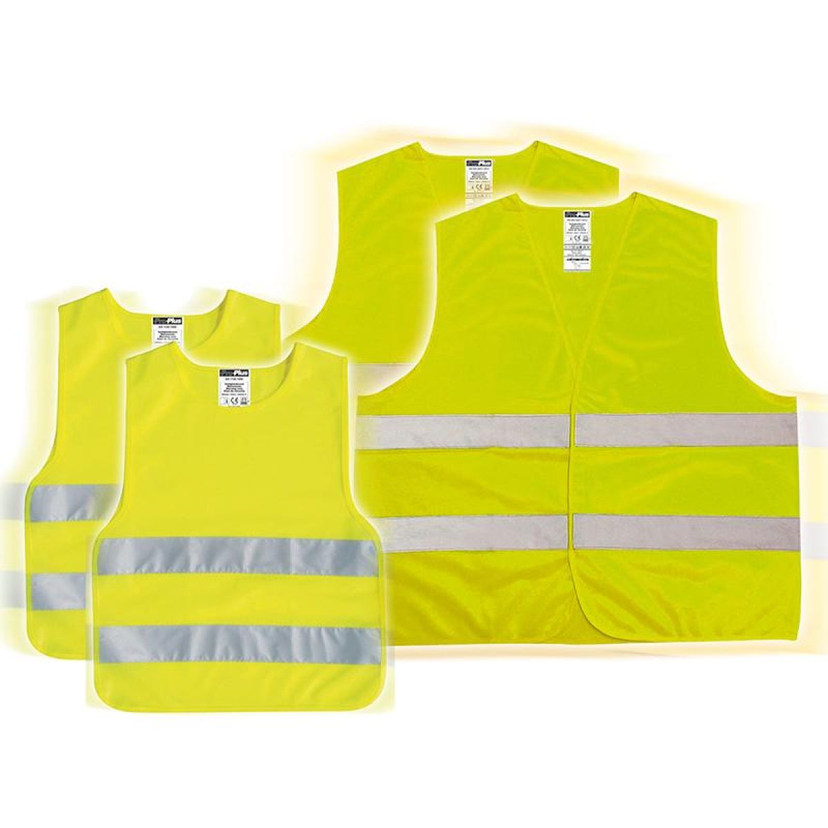 PROPLUS Fluorescerende Veiligheidsvesten Familypack (4 Stuks)