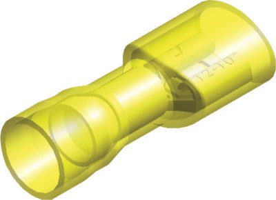 Thermoseal Nylon Kabelschoen Vrouw Geel, 6,3mm (5st)