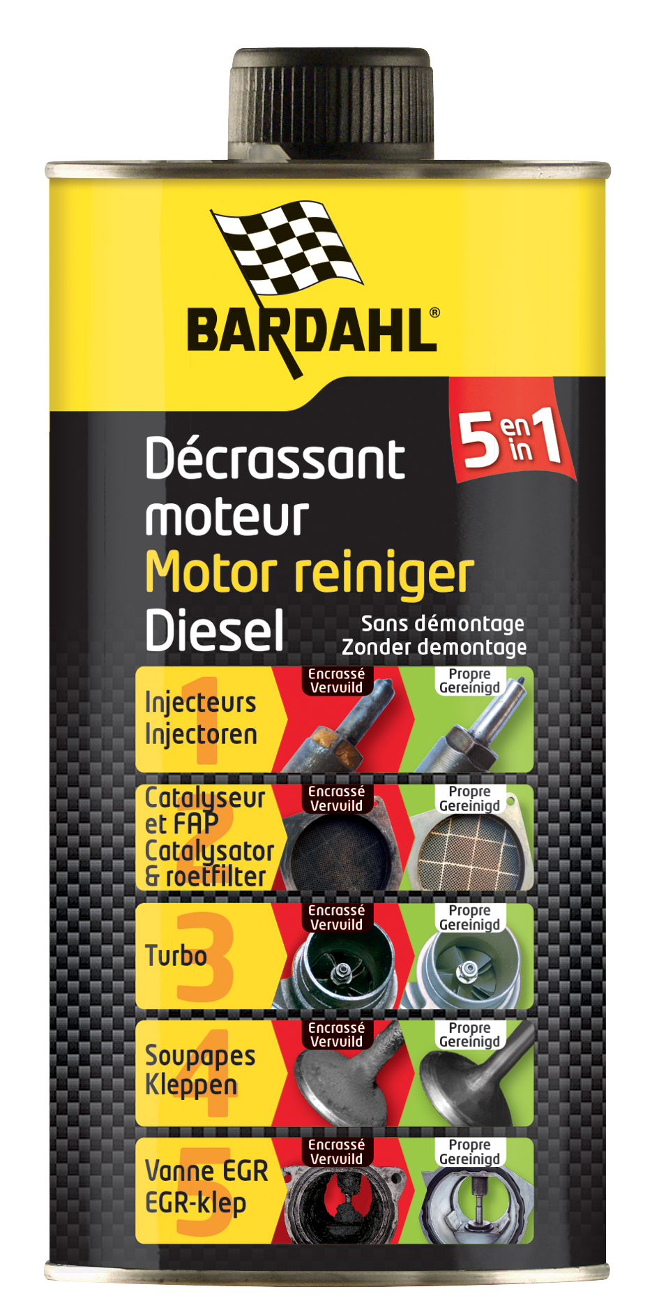 BARDAHL Engine Cleaner Diesel 5in1, 1l