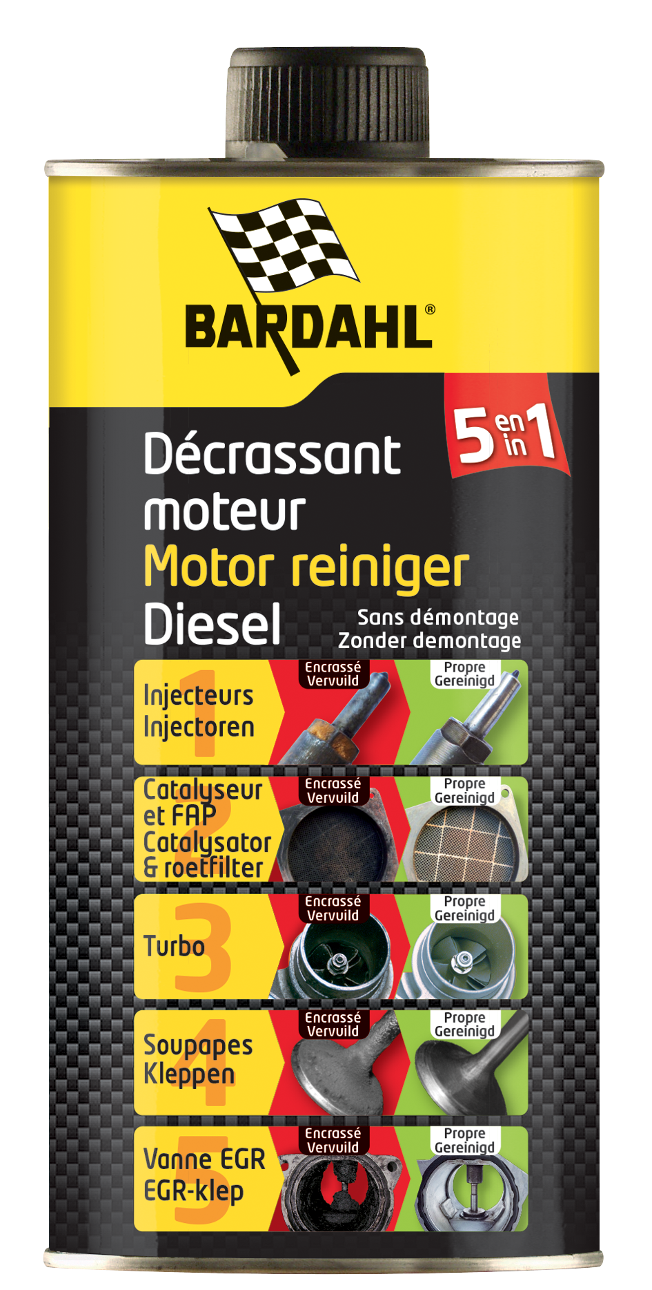 BARDAHL Motor Reiniger Diesel 5in1, 1l