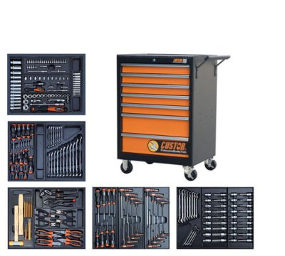 CUSTOR Tool Trolley Compact, 5 Drawer Filled, 17 Modules