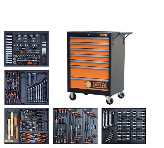 CUSTOR Gereedschapswagen Compact, 5 Laden Gevuld, 17 Modules