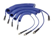 DELTACH Pu Spiral Air Hose 5x8mm, 1/4" (6.3mm) Connection, 6m