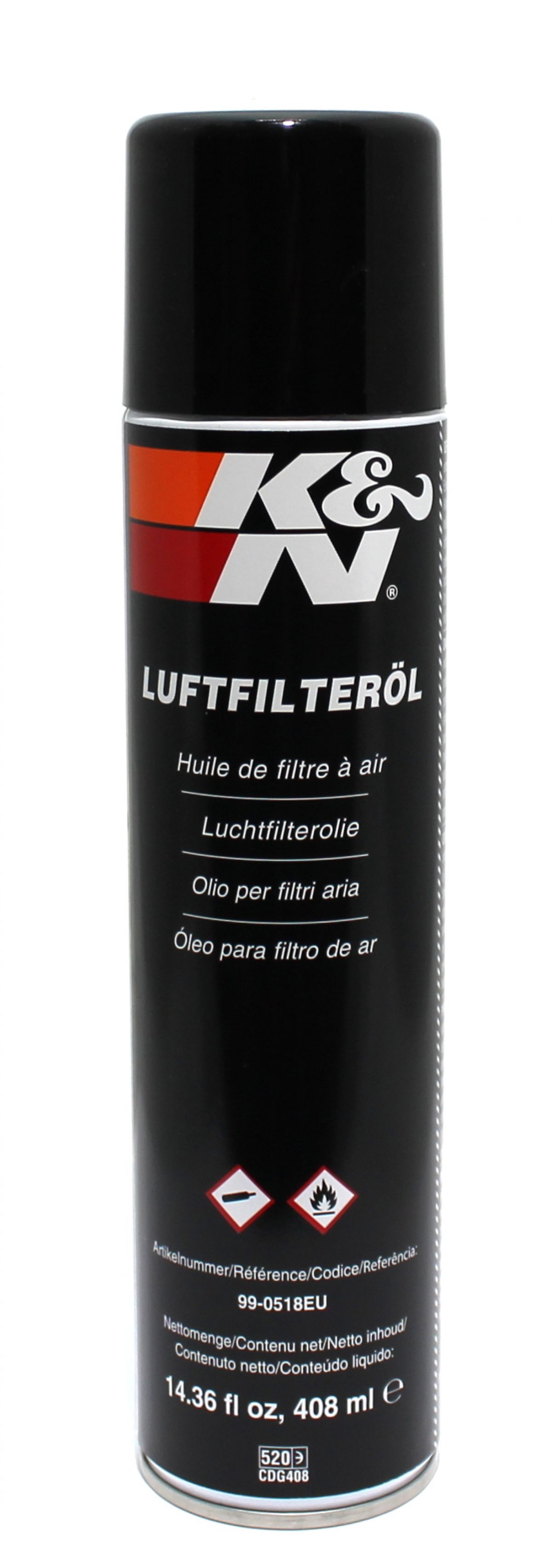 K&N Luchtfilter Olie Spuitbus 408ml