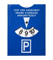 CARACC Parkeerschijf In Kunstlederen Hoes, Blauw, 125x100mm